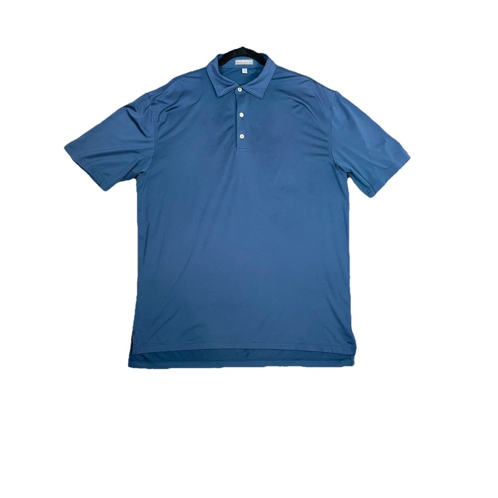 Peter Millar Polo Shirt Summer Comfort Golf Blue‎ Performance Men's Size large